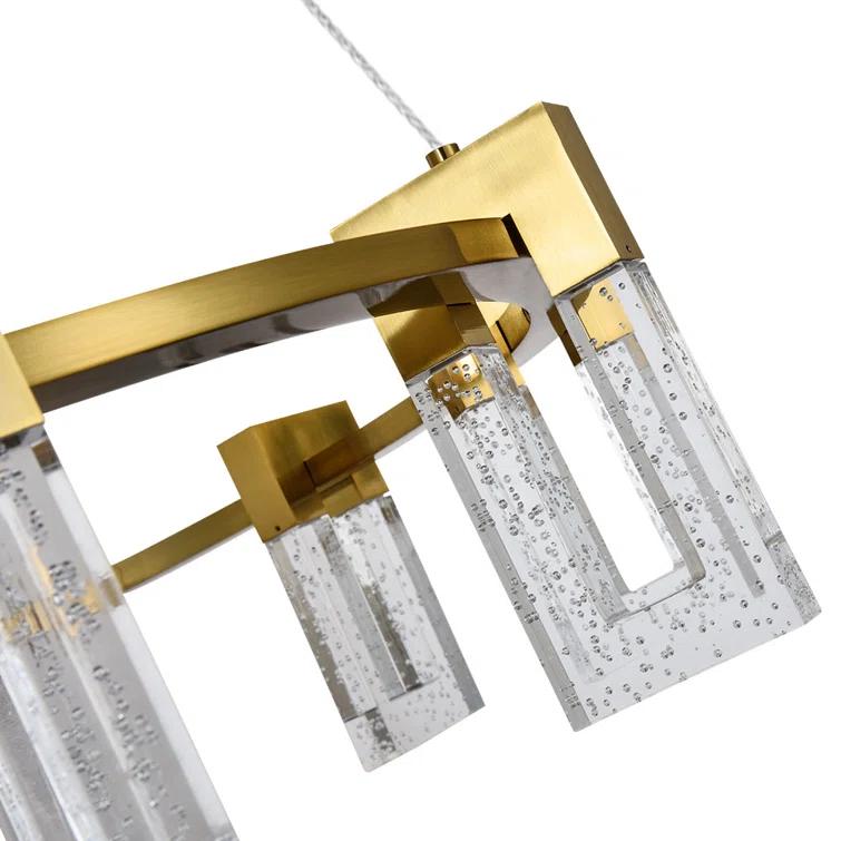 Sorrento 27-in Ring 9-Light Height Adjustable ETL Certified Integrated LED Circular Chandelier