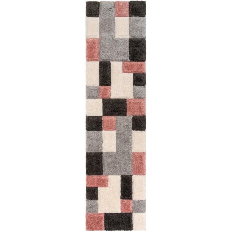 Cobina Geometric Blush/Cream/Black Area Rug