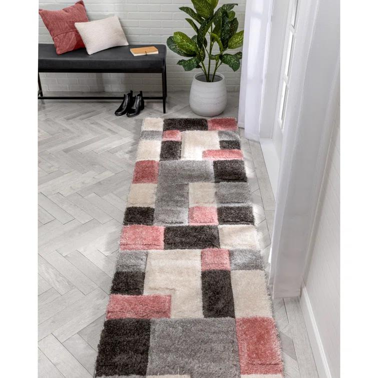 Cobina Geometric Blush/Cream/Black Area Rug