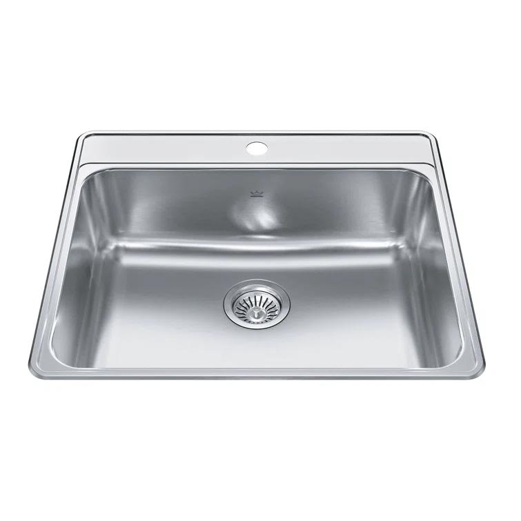 Creemore 25'' L Drop-In Single Bowl Stainless Steel Kitchen Sink