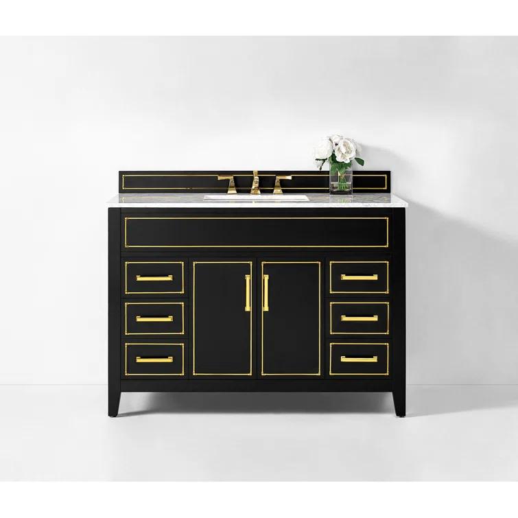 Aspen 48'' Single Bathroom Vanity with Carrara Marble Top