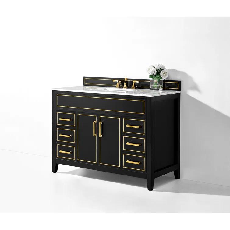 Aspen 48'' Single Bathroom Vanity with Carrara Marble Top