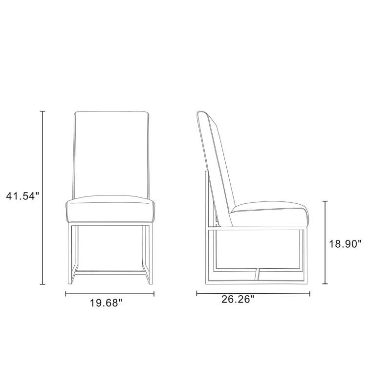 Hillegas Velvet Upholstered Metal Side Chair