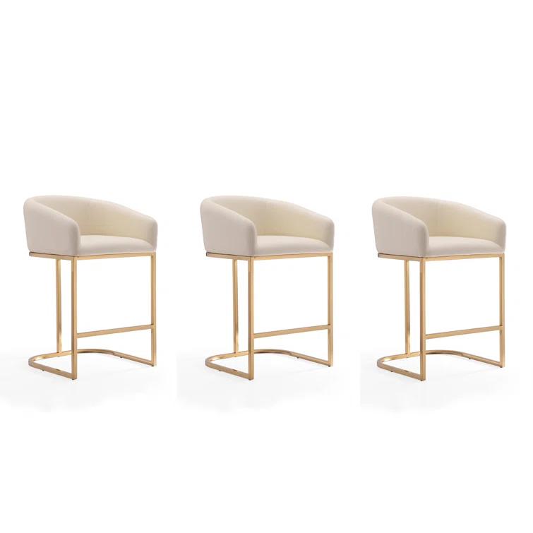Lioba Upholstered Counter Stool with Metal Frame