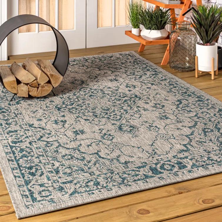 Nate Boho Medallion Textured Weave Indoor/Outdoor Rug