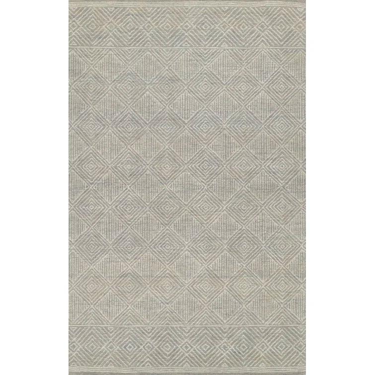 Momeni Mallorca Hand Hooked Wool Geometric Grey Area Rug 3'6" X 5'6"