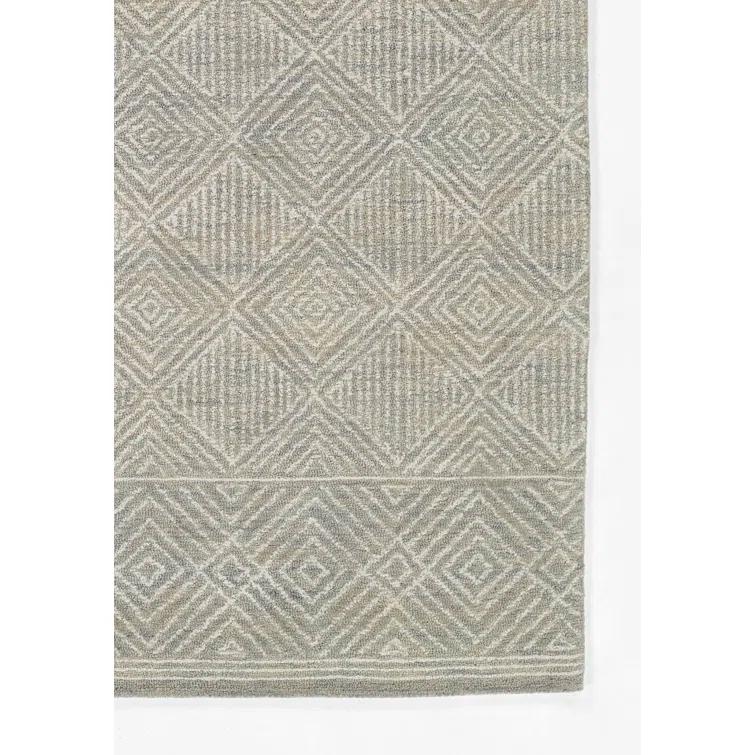 Momeni Mallorca Hand Hooked Wool Geometric Grey Area Rug 3'6" X 5'6"
