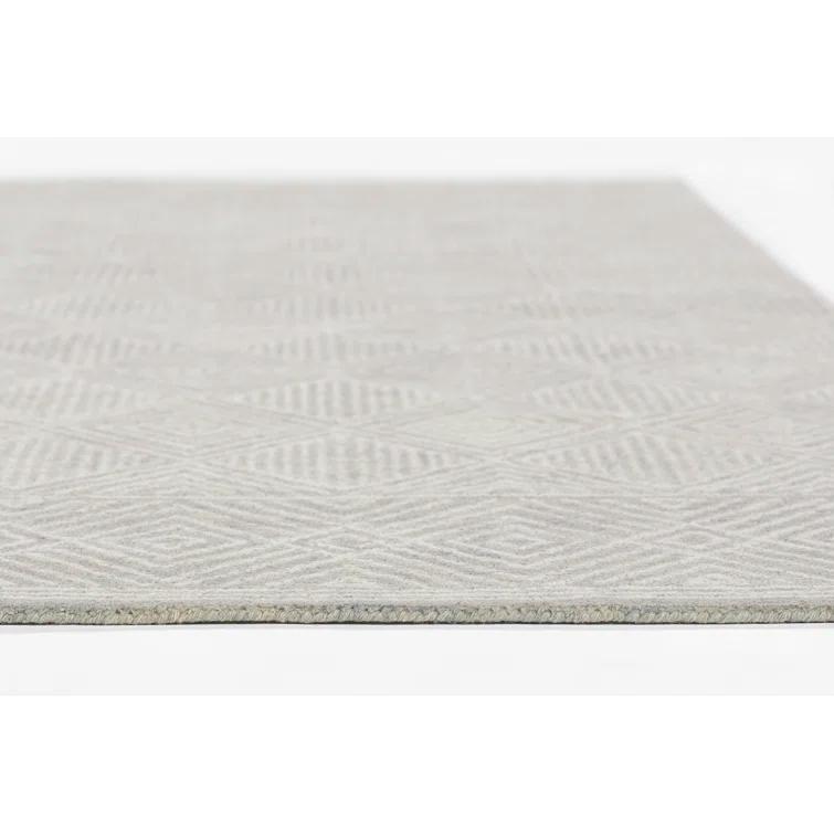 Momeni Mallorca Hand Hooked Wool Geometric Grey Area Rug 3'6" X 5'6"