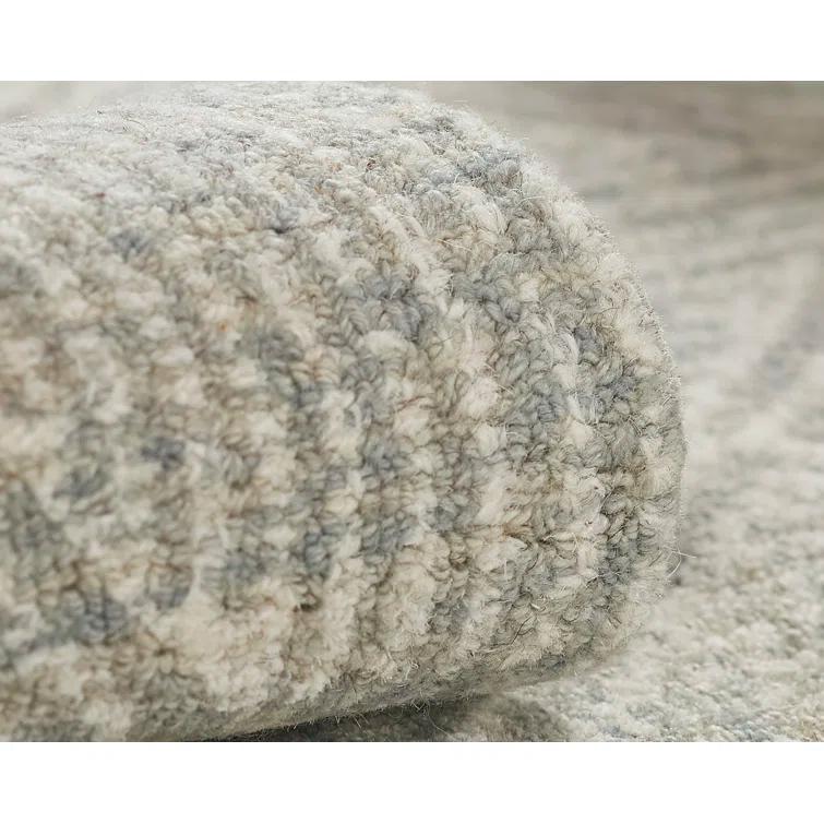 Momeni Mallorca Hand Hooked Wool Geometric Grey Area Rug 3'6" X 5'6"