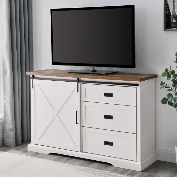 Highland Dunes Analaura 56" Wide Sliding Door Sideboard with 3 Drawers