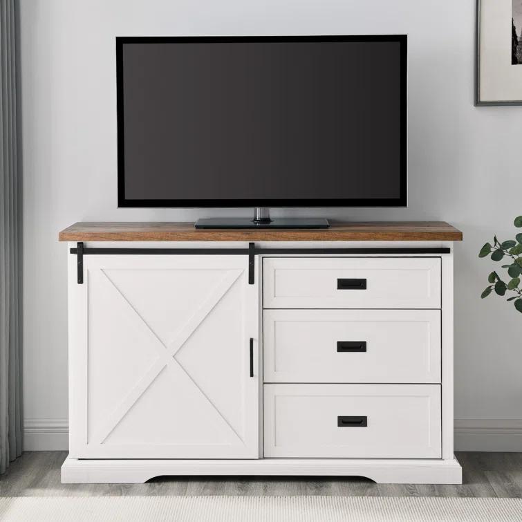 Highland Dunes Analaura 56" Wide Sliding Door Sideboard with 3 Drawers