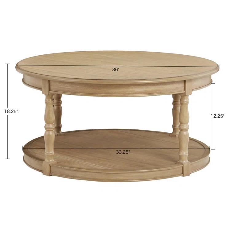 Martha Stewart Belden Round Coffee Table on Hidden Casters