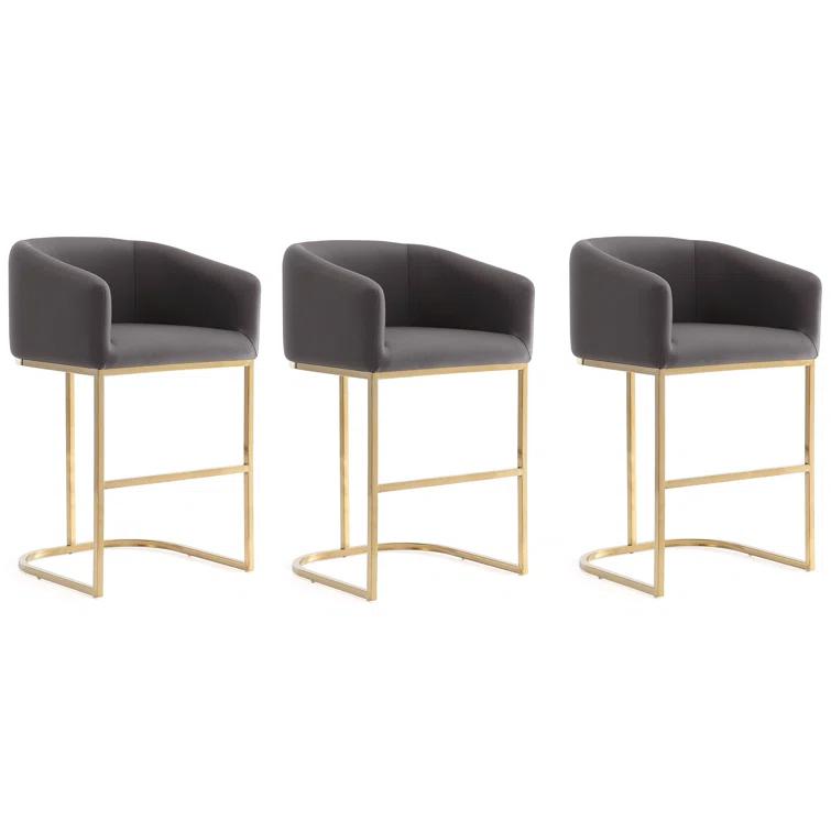 Lioba Upholstered Counter Stool with Metal Frame