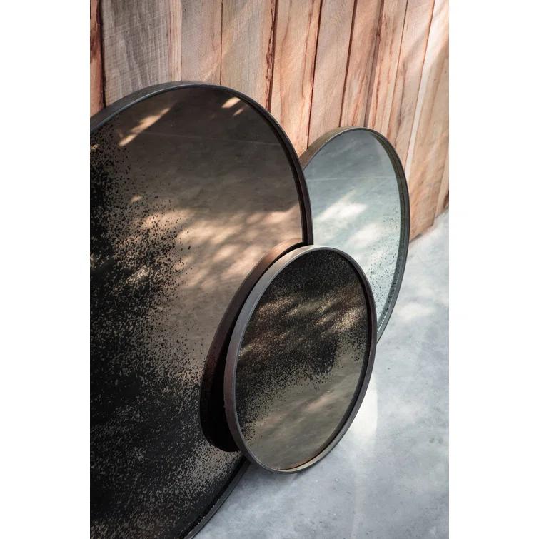 Small Bronze Mirror Round Decorative Tray