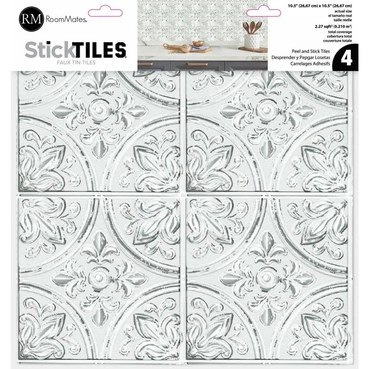10.5'' W x 10.5'' L PVC Peel and Stick Field Tile
