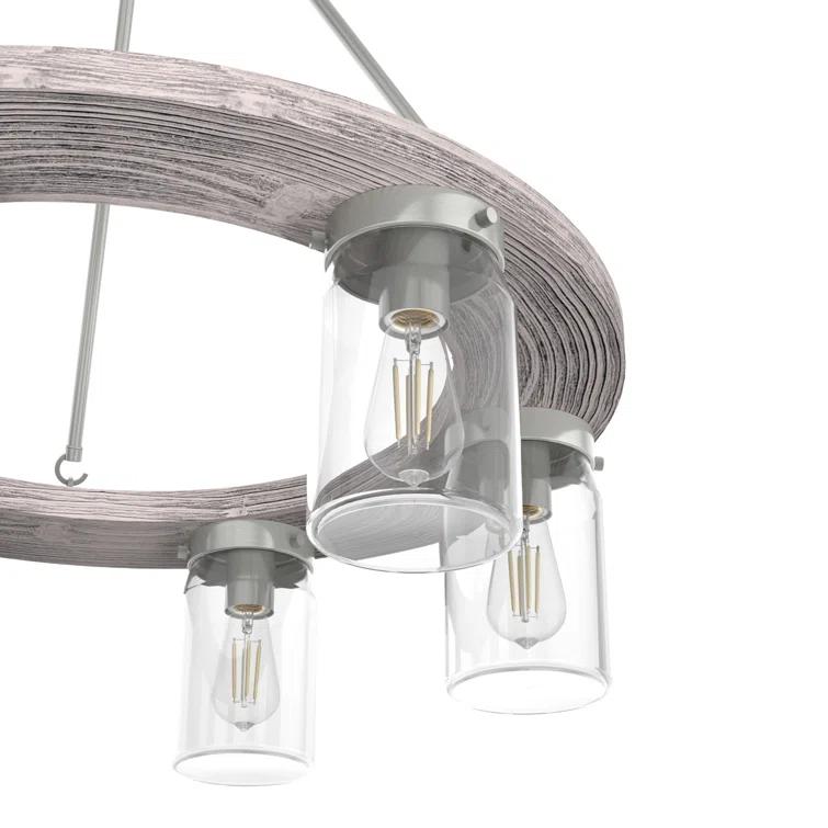 Devon Park 6 - Light Unique / Statement Wagon Wheel Chandelier