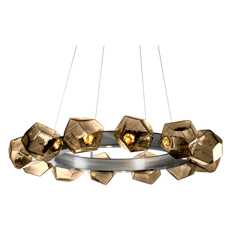 Gem 16 - Light Dimmable LED Wagon Wheel Chandelier