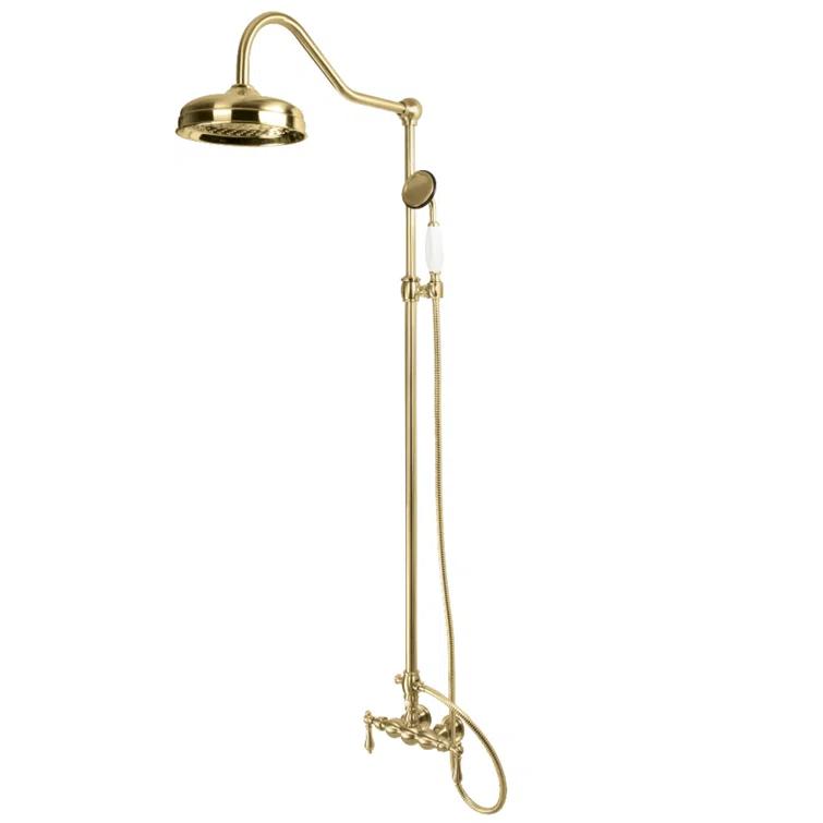 Kingston Brass Vintage Tub Wall Mount Rain Drop Shower System with Hand Shower