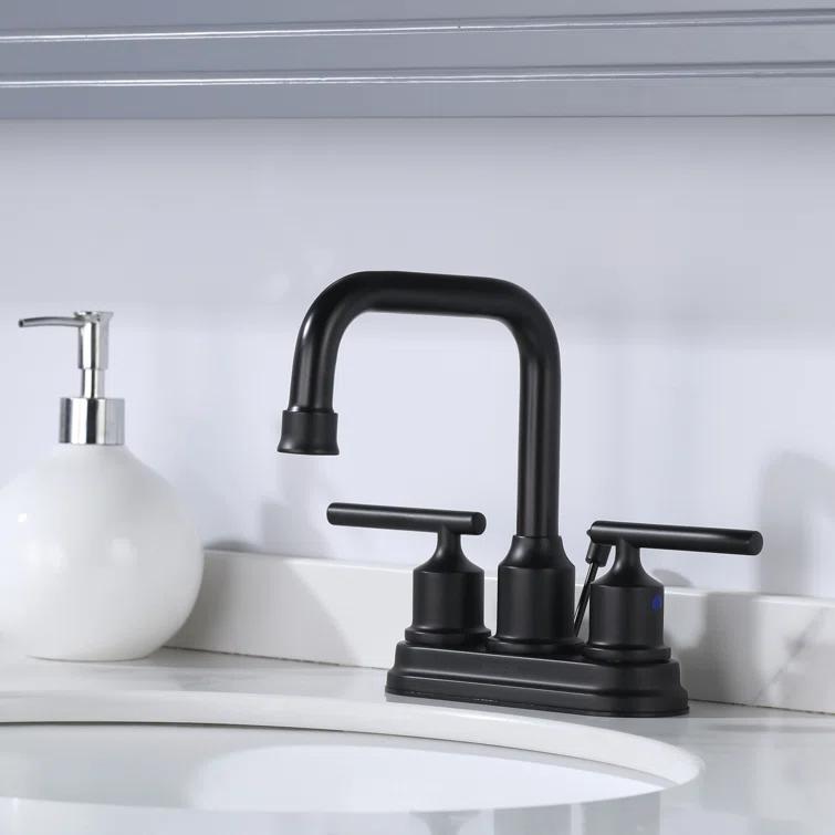Centerset 2-handle Bathroom Faucet with Drain Assembly