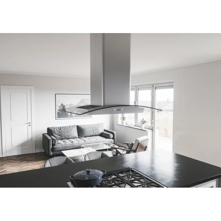 Zephyr Milano 36" 700 CFM Convertible Island Range Hood with LED Lighting
