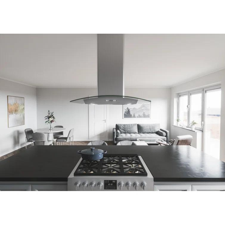Zephyr Milano 36" 700 CFM Convertible Island Range Hood with LED Lighting