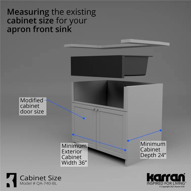 Karran Farmhouse/Apron-Front Quartz Composite 34'' X 21-1/4'' Single Bowl Kitchen Sink