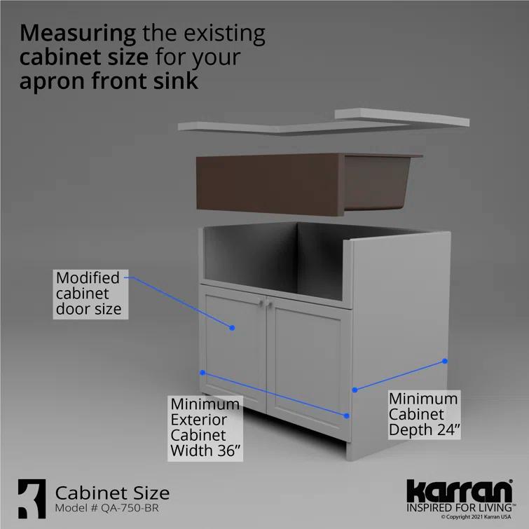 Karran Karran Quartz 34'' X 21-1/4'' 50/50 Double Bowl Farmhouse/Apron Front Kitchen Sink Kit QA-750-BR-PK1