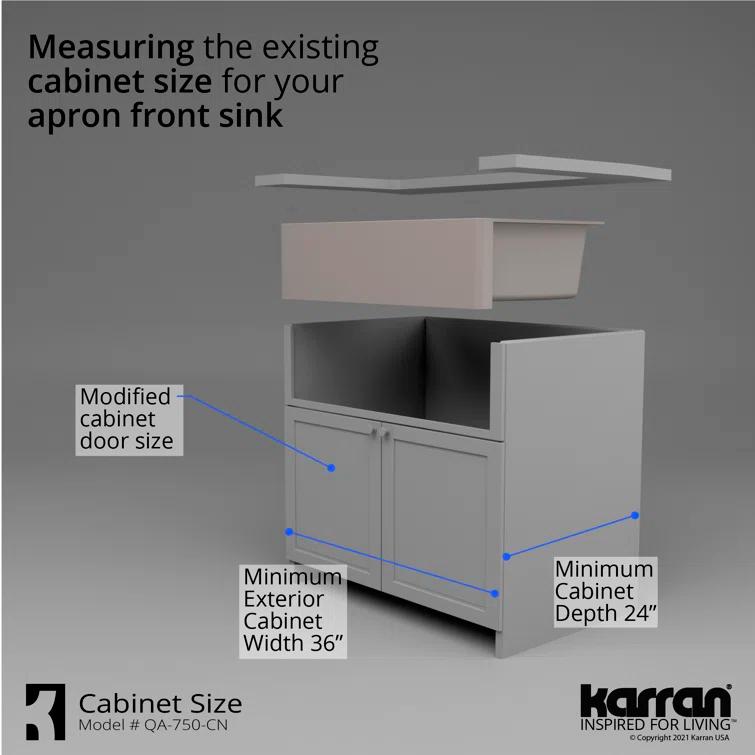 Karran Quartz 34'' X 21-1/4'' 50/50 Double Bowl Farmhouse/Apron Front Kitchen Sink Kit