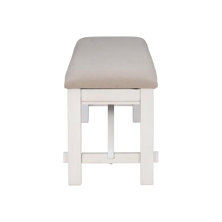 Gigi 60" Solid Wood and Upholstered Farmhouse Dining Bench