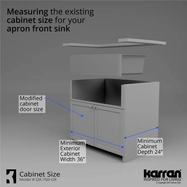 Karran Quartz 34'' X 21-1/4'' 60/40 Double Bowl Farmhouse/Apron Front Kitchen Sink Kit
