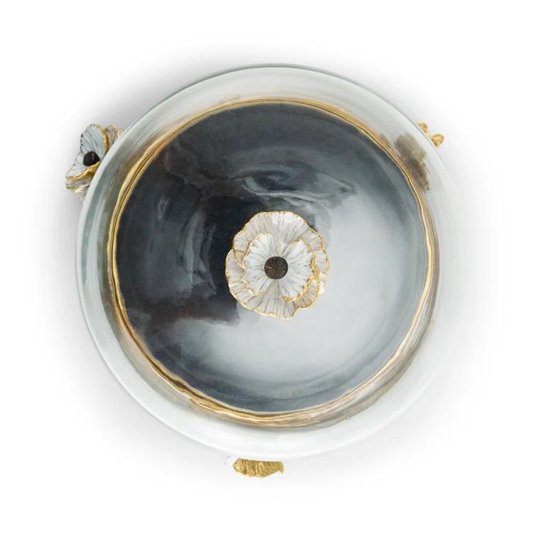 Handcrafted Glass Dome Cake Stand with Brass Base