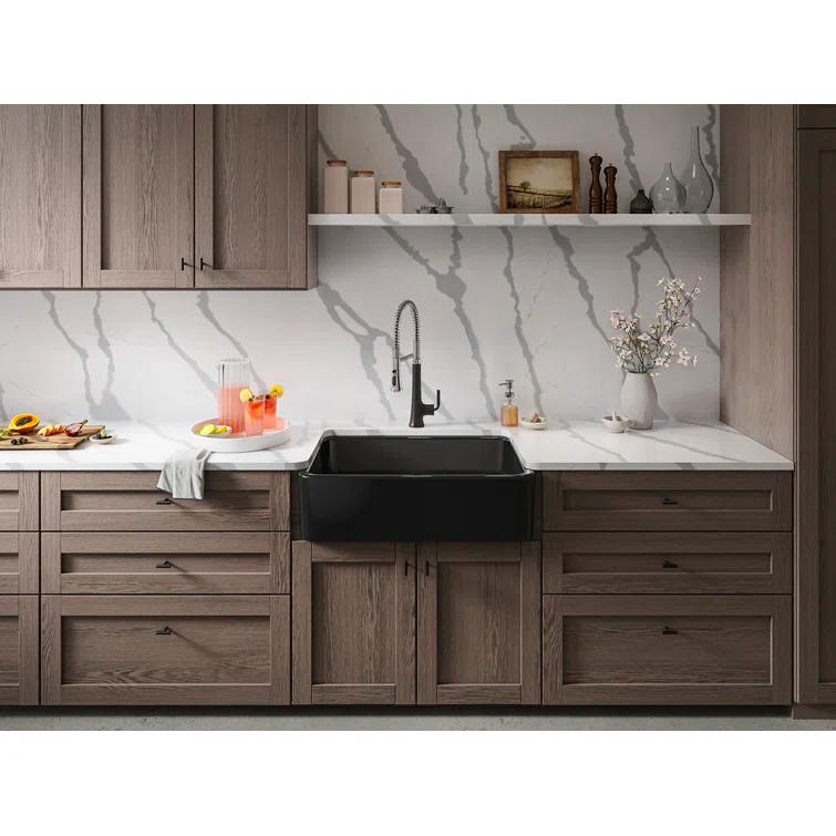 Ironridge 34" Undermount Single-Bowl Farmhouse Cast Iron Kitchen Sink with Apron Front