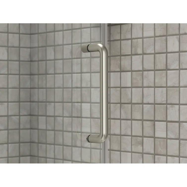 Sliding Shower Door, 75-1/2-In H X 68-1/4 - 71-5/8-In W, With Heavy 5/16-In Thick Crystal Clear Glass