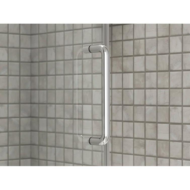 Sliding Shower Door, 75-1/2-In H X 68-1/4 - 71-5/8-In W, With Heavy 5/16-In Thick Crystal Clear Glass