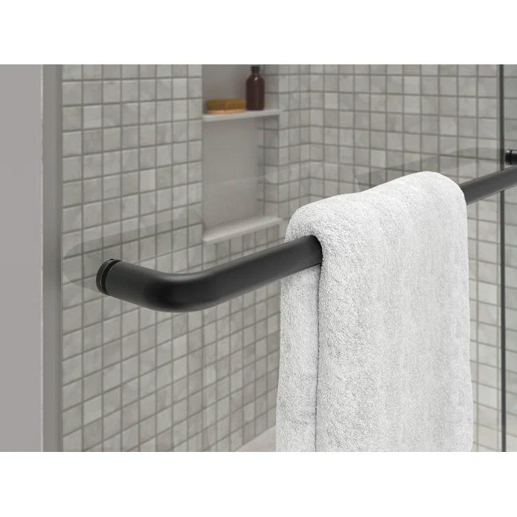 Sliding Shower Door, 75-1/2-In H X 68-1/4 - 71-5/8-In W, With Heavy 5/16-In Thick Crystal Clear Glass