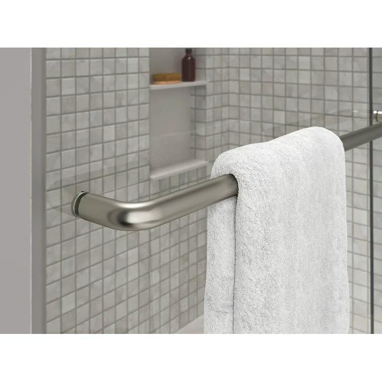 Sliding Shower Door, 75-1/2-In H X 68-1/4 - 71-5/8-In W, With Heavy 5/16-In Thick Crystal Clear Glass
