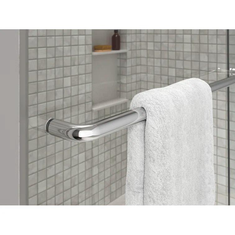 Sliding Shower Door, 75-1/2-In H X 68-1/4 - 71-5/8-In W, With Heavy 5/16-In Thick Crystal Clear Glass
