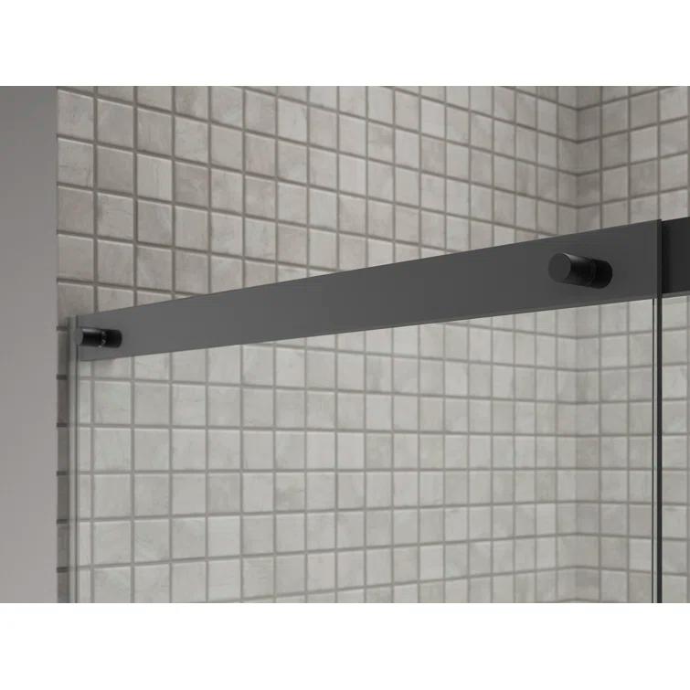 Sliding Shower Door, 75-1/2-In H X 68-1/4 - 71-5/8-In W, With Heavy 5/16-In Thick Crystal Clear Glass