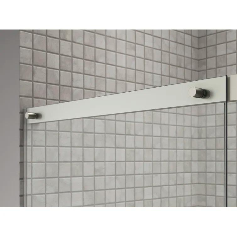 Sliding Shower Door, 75-1/2-In H X 68-1/4 - 71-5/8-In W, With Heavy 5/16-In Thick Crystal Clear Glass