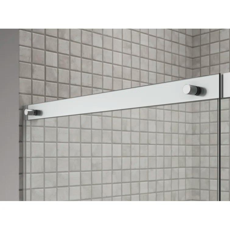 Sliding Shower Door, 75-1/2-In H X 68-1/4 - 71-5/8-In W, With Heavy 5/16-In Thick Crystal Clear Glass
