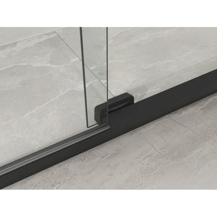 Sliding Shower Door, 75-1/2-In H X 68-1/4 - 71-5/8-In W, With Heavy 5/16-In Thick Crystal Clear Glass