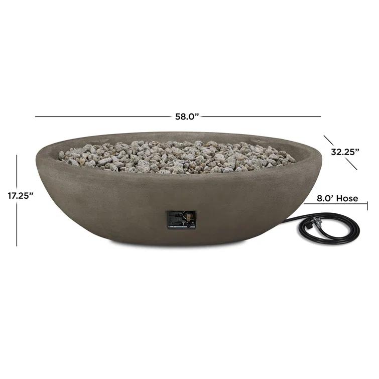 Fernanda Fire Bowl - Gray / Large Oval