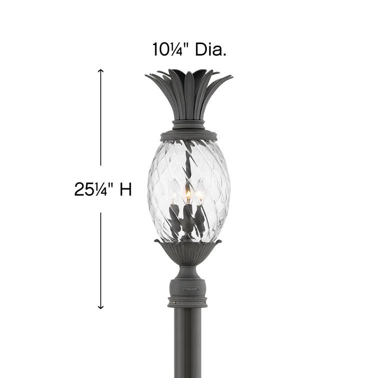 Museum Black 25.25" LED Post Lantern with Clear Optic Glass