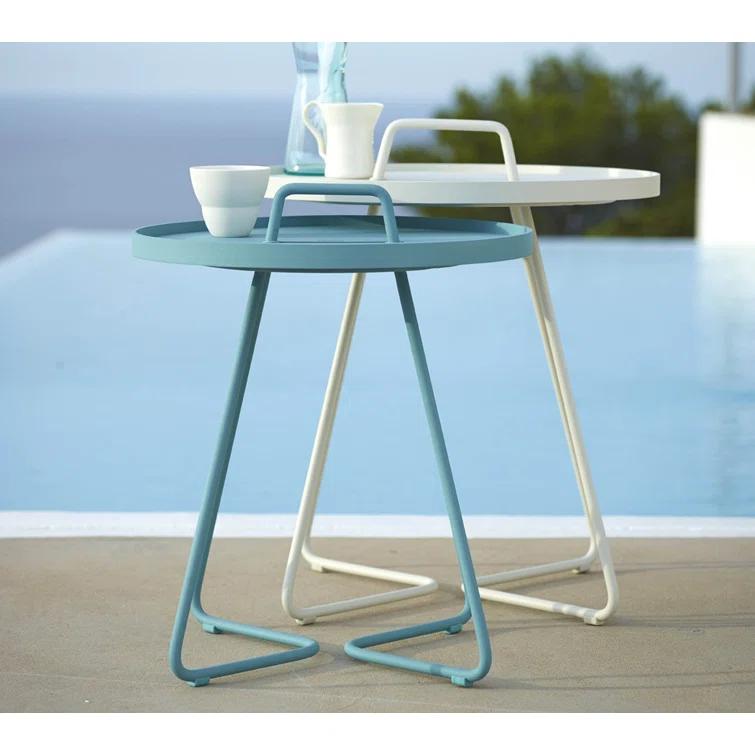 On-the-Move Round Metal Outdoor Side Table