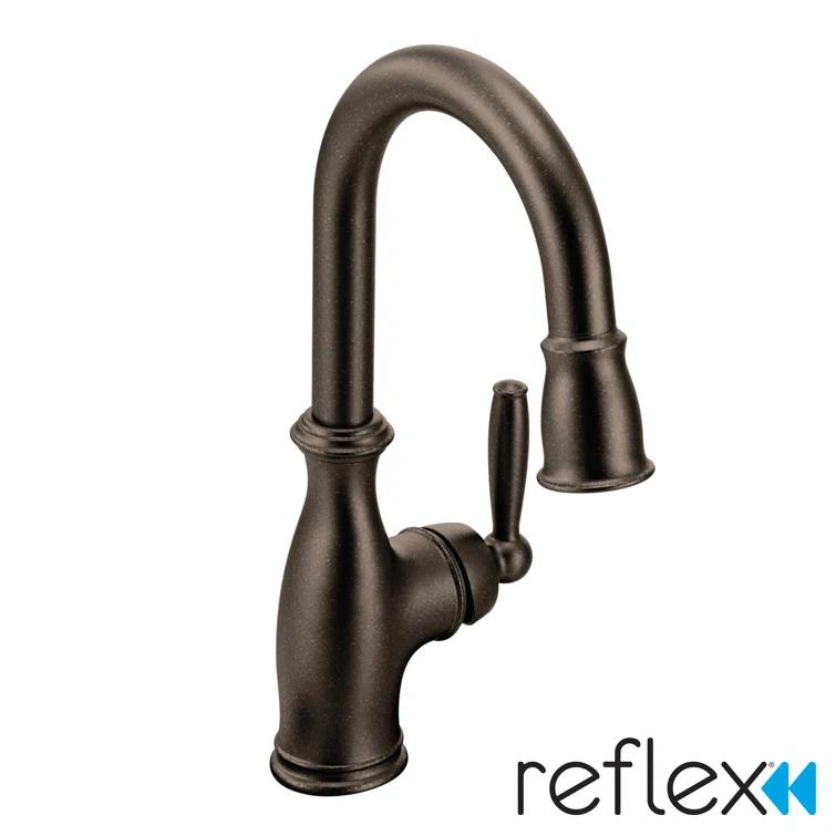 Moen MOEN Brantford Single-Handle Pull-Down Sprayer Kitchen Faucet with Reflex and Power Boost in Oil Rubbed Bronze 7185ORB