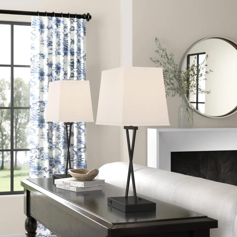 Three Posts™ Monterey Metal USB Table Lamp (Set of 2)