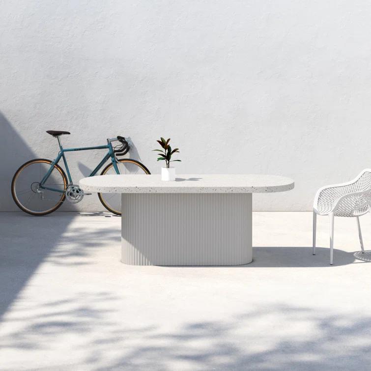 Ros 79'' Stone Outdoor Dining Table