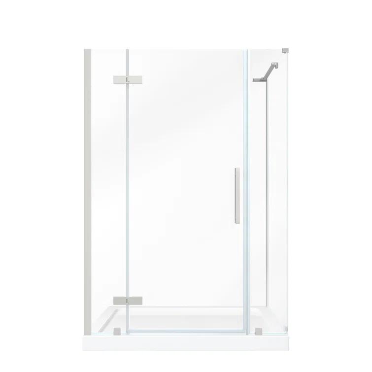 Ove Decors Endless Tampa 54" W x 72" H Corner Frameless Shower Kit, Door, Panel, Base | Wayfair