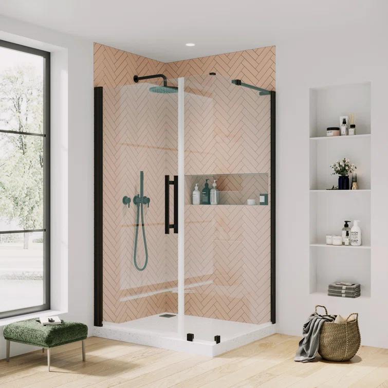 Ove Decors Endless Pasadena 34" W x 72" H Corner Frameless Shower Kit, Door, Panel PA0513300