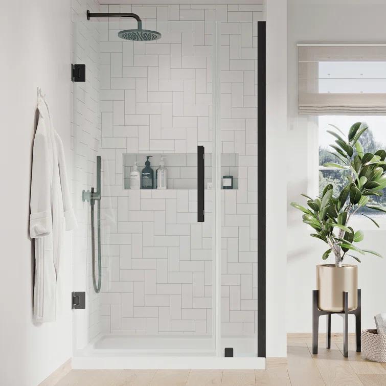 Endless Tampa-Pro 35" W x 72" H Alcove Frameless Shower Kit, Door, Panel, Base